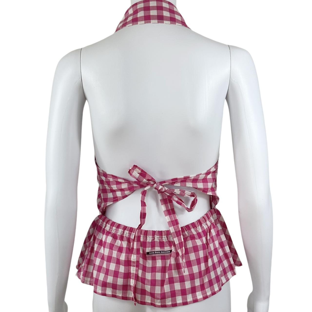 Jean Paul Gaultier Jeans Pink Gingham Backless Blouse Top - Outfit Repeater