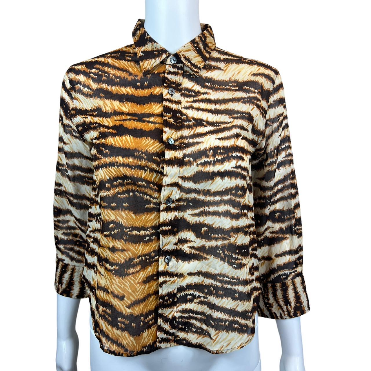 Dolce & Gabbana Semi-Sheer Tiger Print Blouse Top - Outfit Repeater