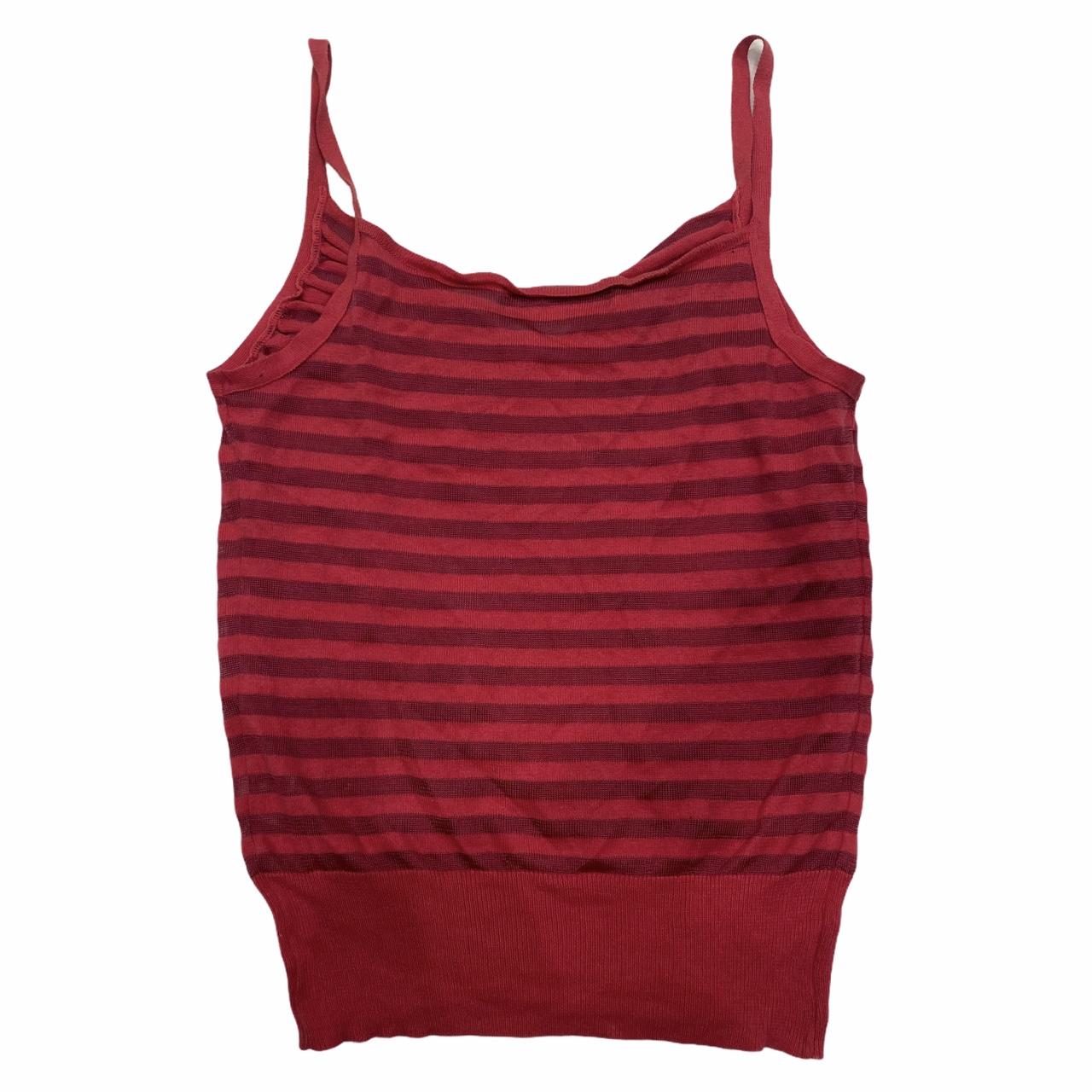 Hysteric Glamour Bedazzled Skull and Crossbones Pink Striped Knit Tank - Outfit Repeater