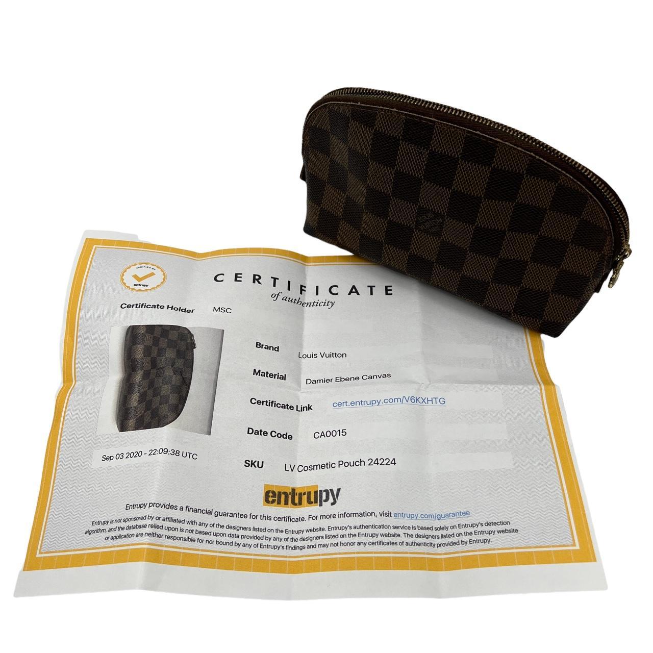 Louis Vuitton Damier Ebene Checker Print Coated Canvas Cosmetic Pouch - Outfit Repeater