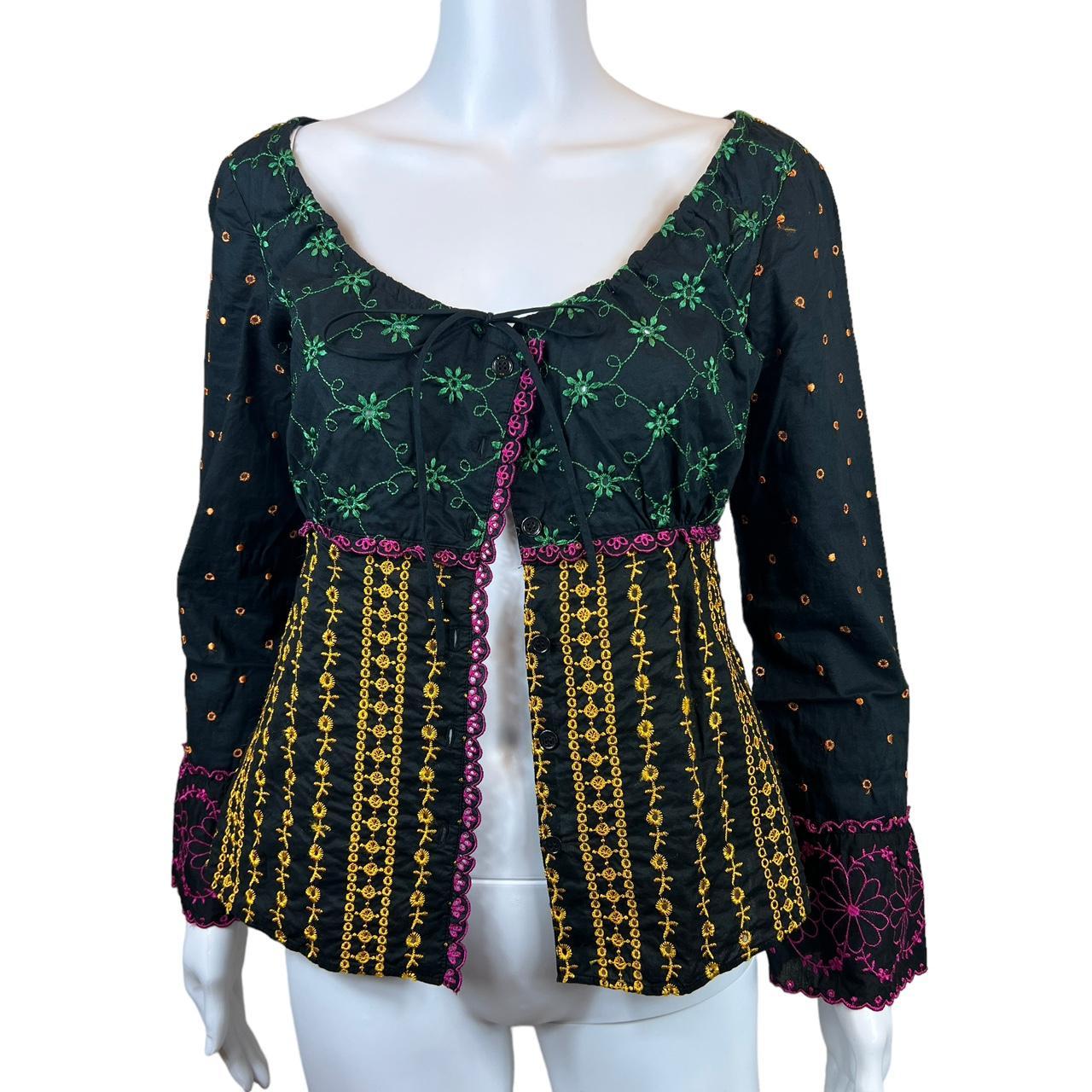 Moschino Cheap and Chic Multicolor Embroidered Long Sleeve Blouse - Outfit Repeater