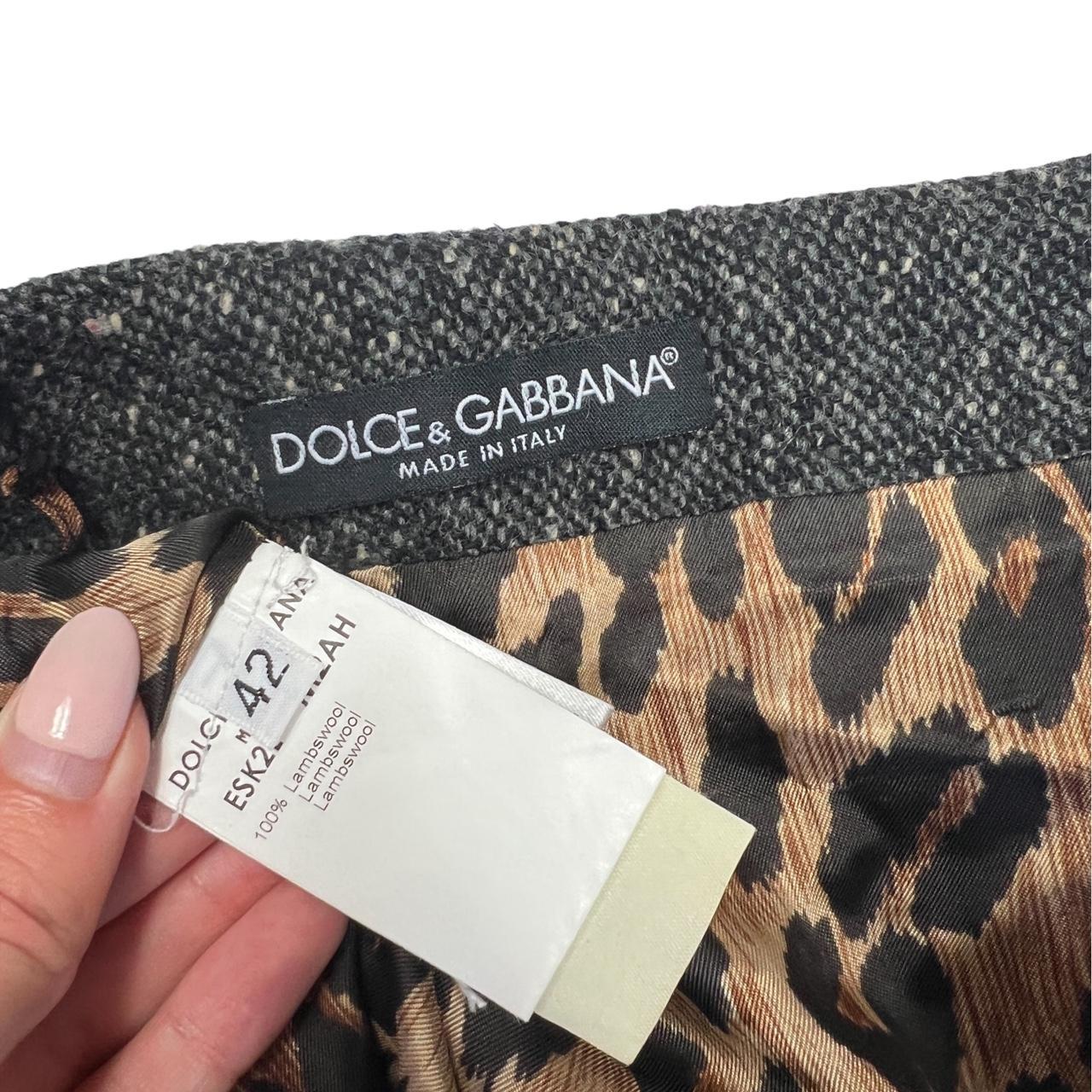 Dolce & Gabbana Gray Wool Plated Mini Skirt with Gold Logo Buckle - Outfit Repeater