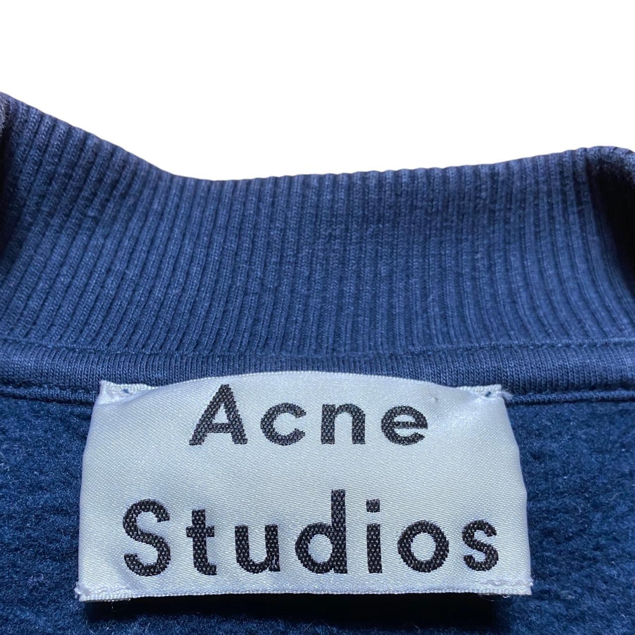 Acne Studios AW14 Bird Surge Navy and Black Cropped Crewneck Pullover Sweatshirt