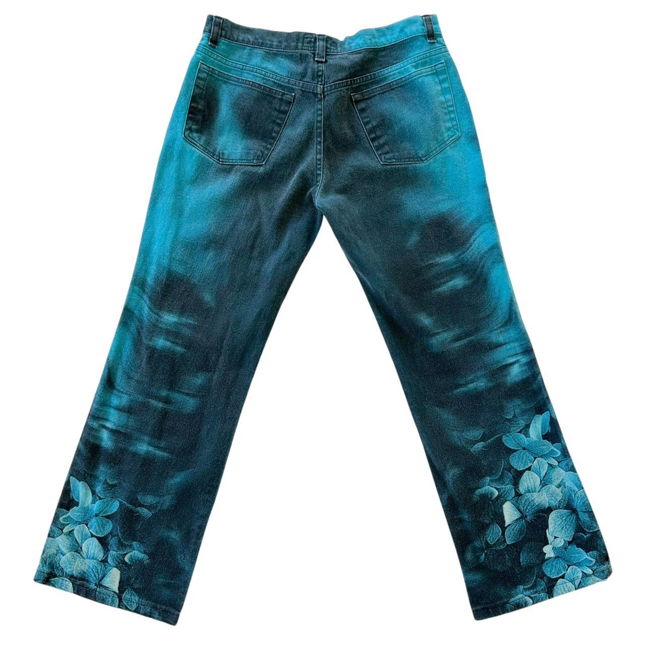 Roberto Cavalli Blue Floral Printed Jeans