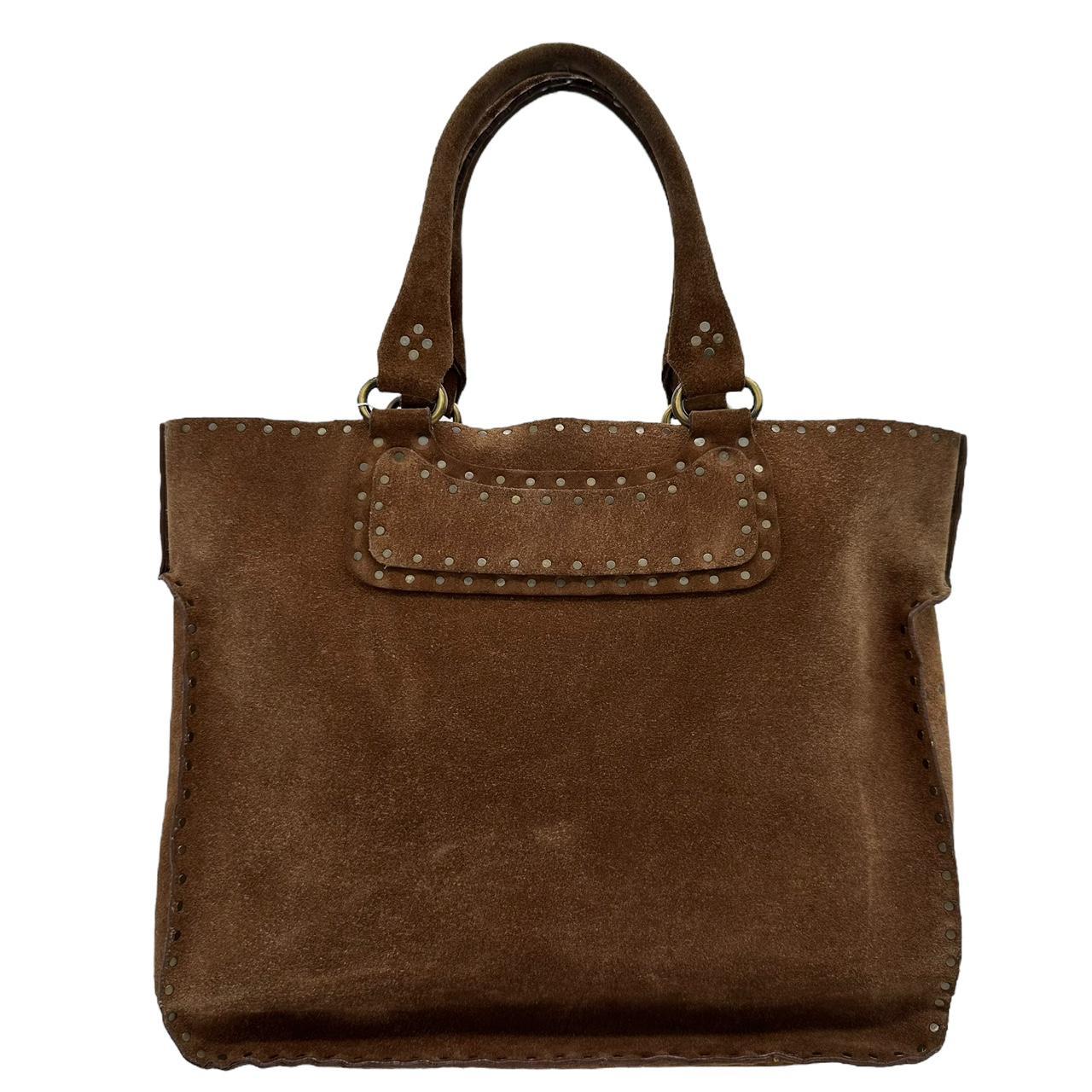 Celine Brown Suede Studded Boogie Tote Bag - Outfit Repeater