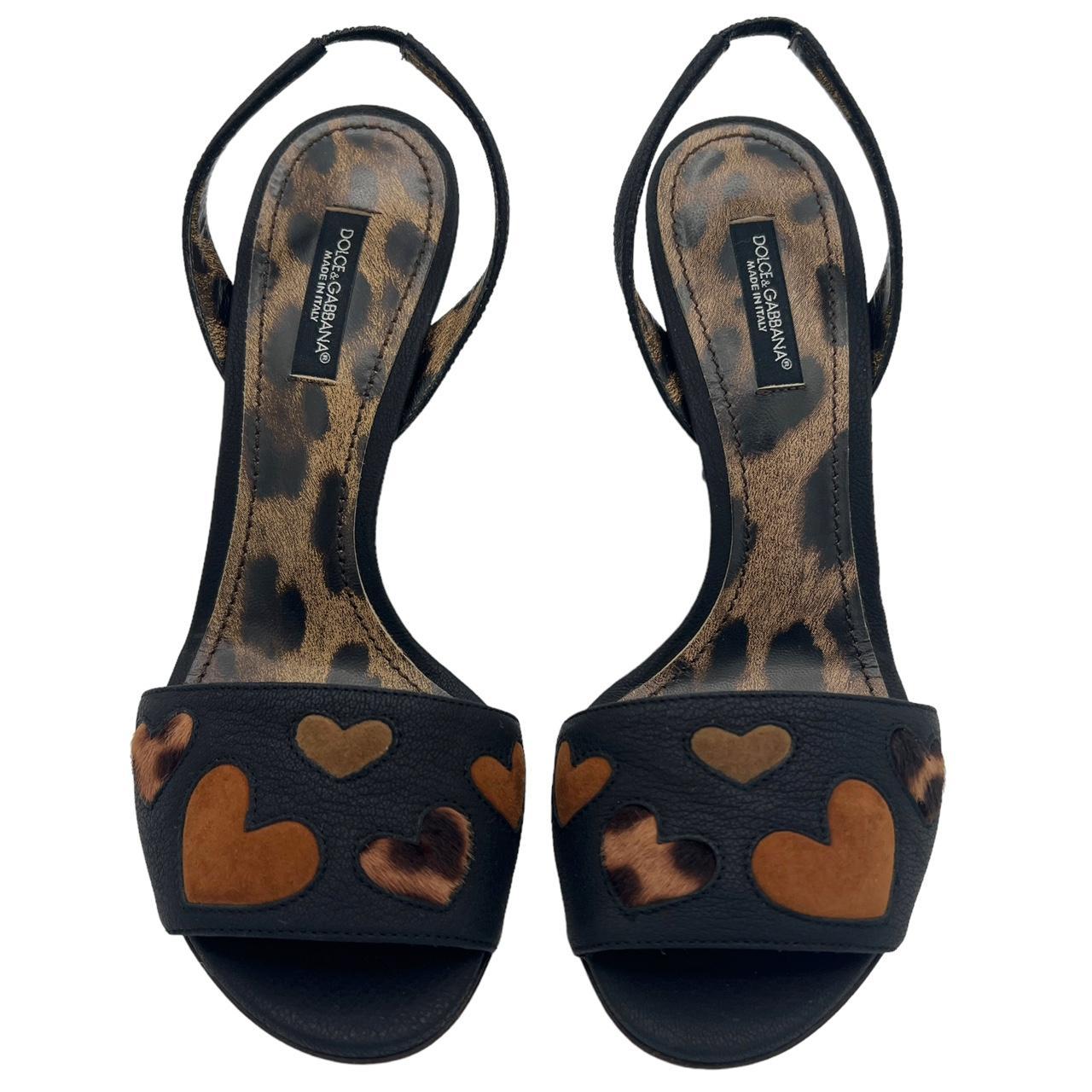 Dolce & Gabbana Leopard Print Slingback Heels 37