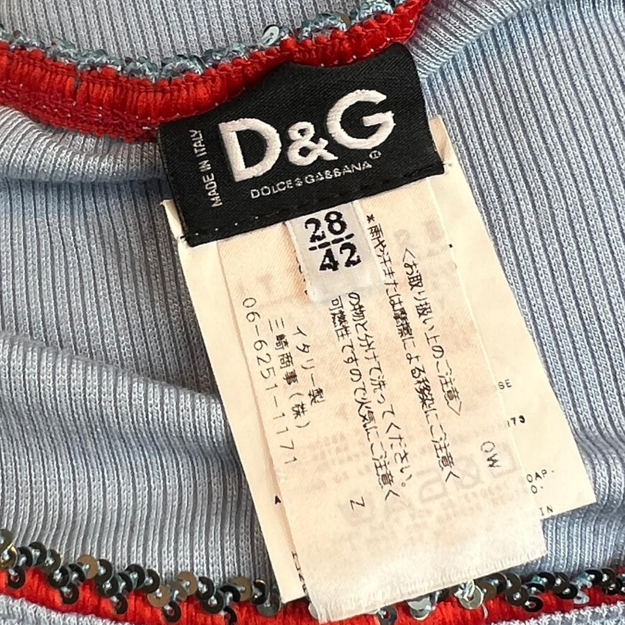 Dolce & Gabbana Light Blue Ribbed T-Shirt with Sequin Trim - Outfit Repeater