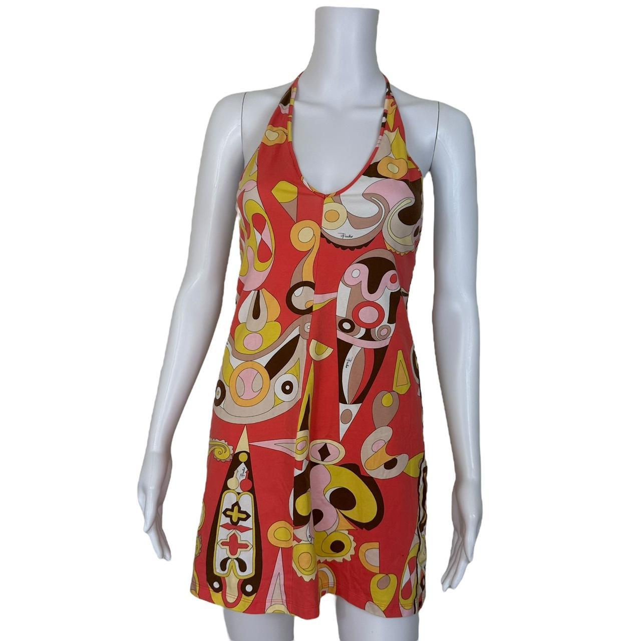 Emilio Pucci Multicolor Printed Halter Mini Dress