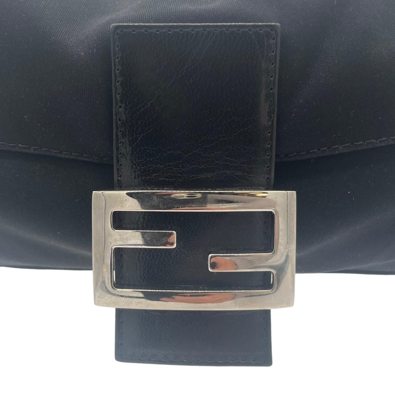Fendi Black Neoprene Baguette Shoulder Bag