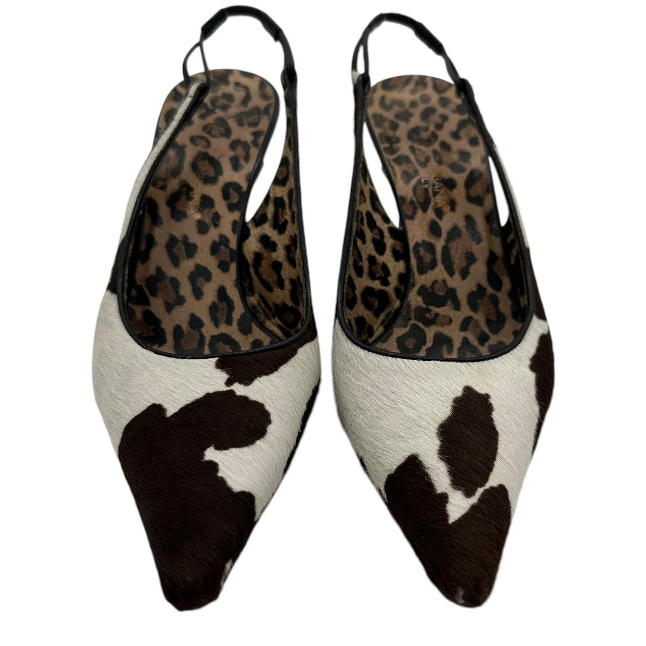 Dolce & Gabbana Cowhide Pointed Toe Slingback Heels - Outfit Repeater