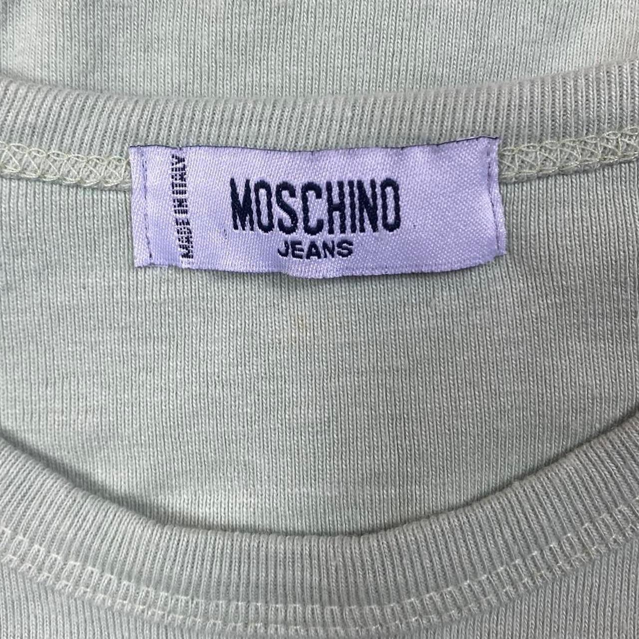 Moschino Jeans Pale Green Dice Logo Graphic Baby Tee T-Shirt