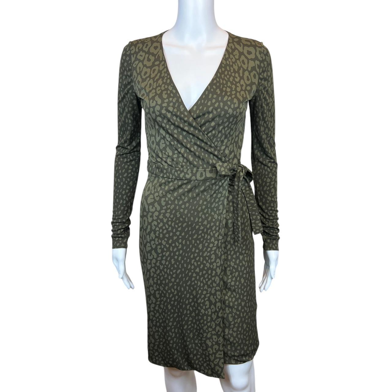 Gucci khaki Green Leopard Print Wrap Dress - Outfit Repeater