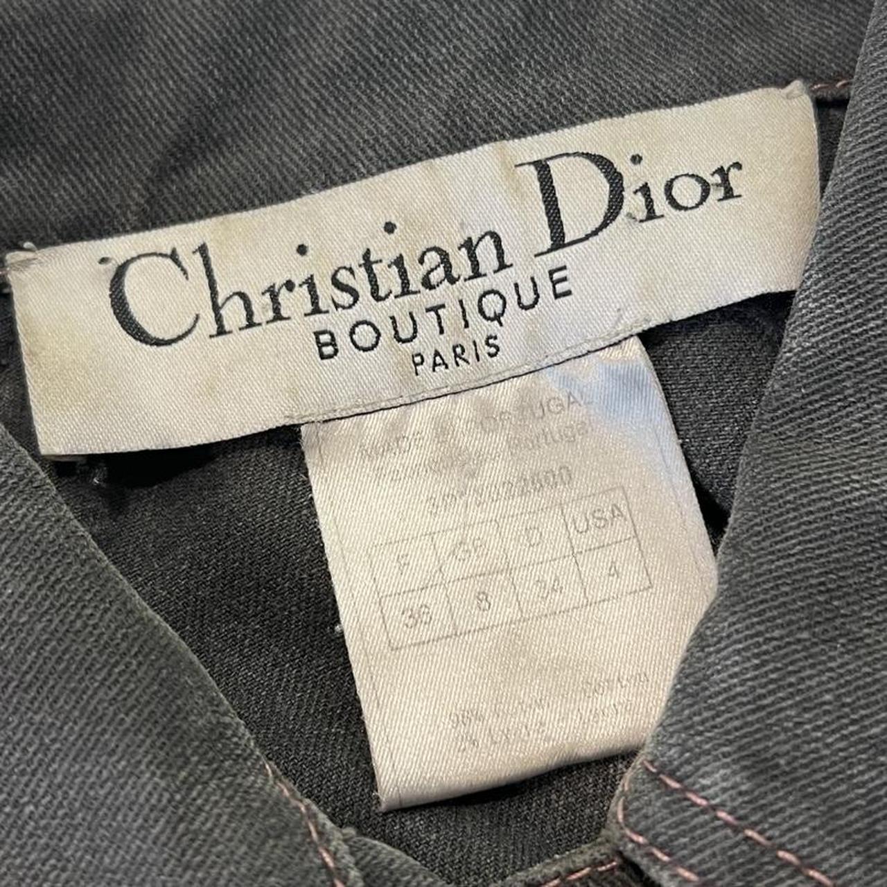 Christian Dior by John Galliano Spring 2003 Gray Denim Jacket With Pink Stitching - Outfit Repeater