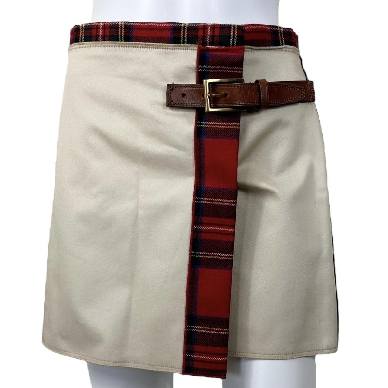 D&G Dolce & Gabbana Tartan Trim Buckle Mini Skirt - Outfit Repeater