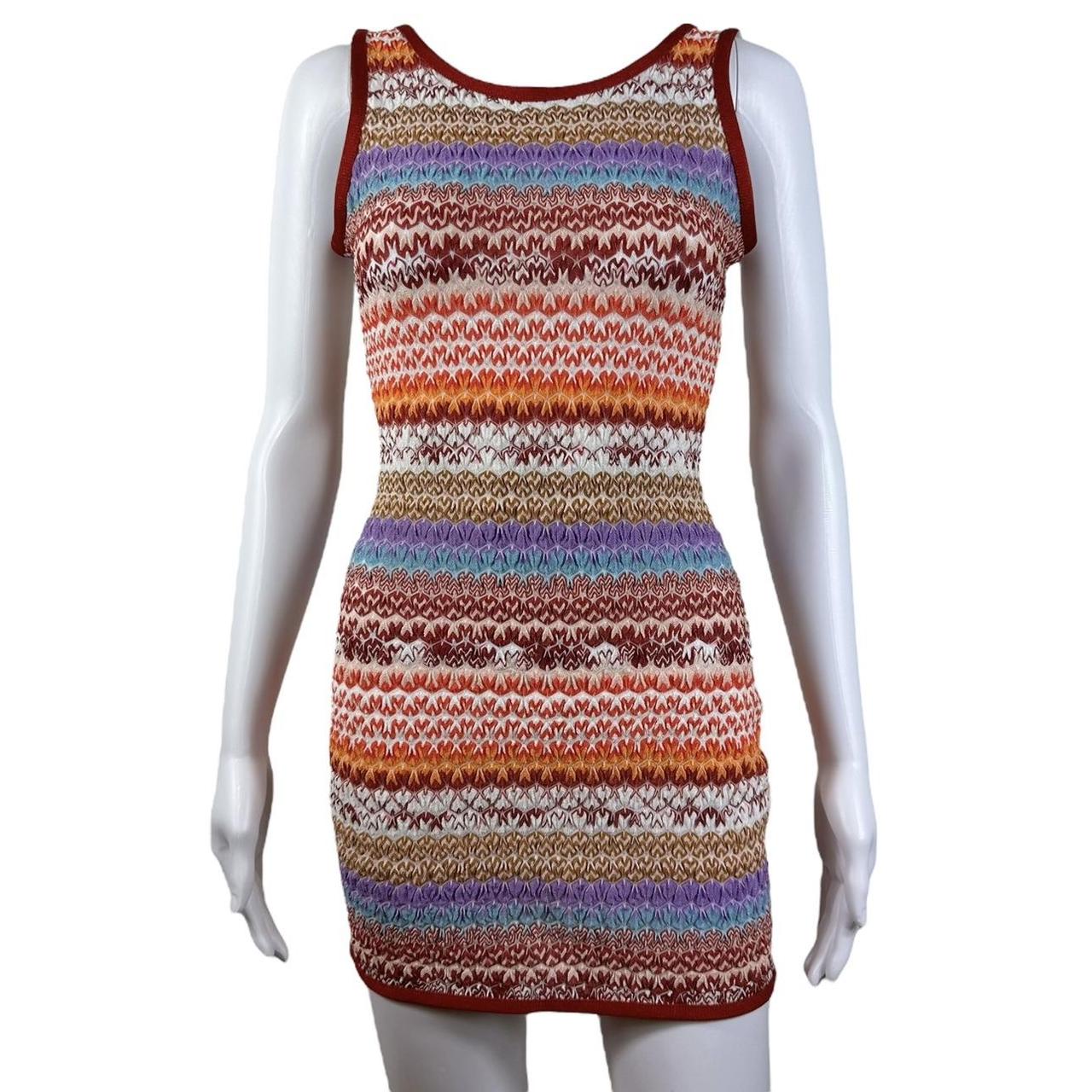 Missoni Mare Mini Dress Multicolor Zigzag Semi-Sheer