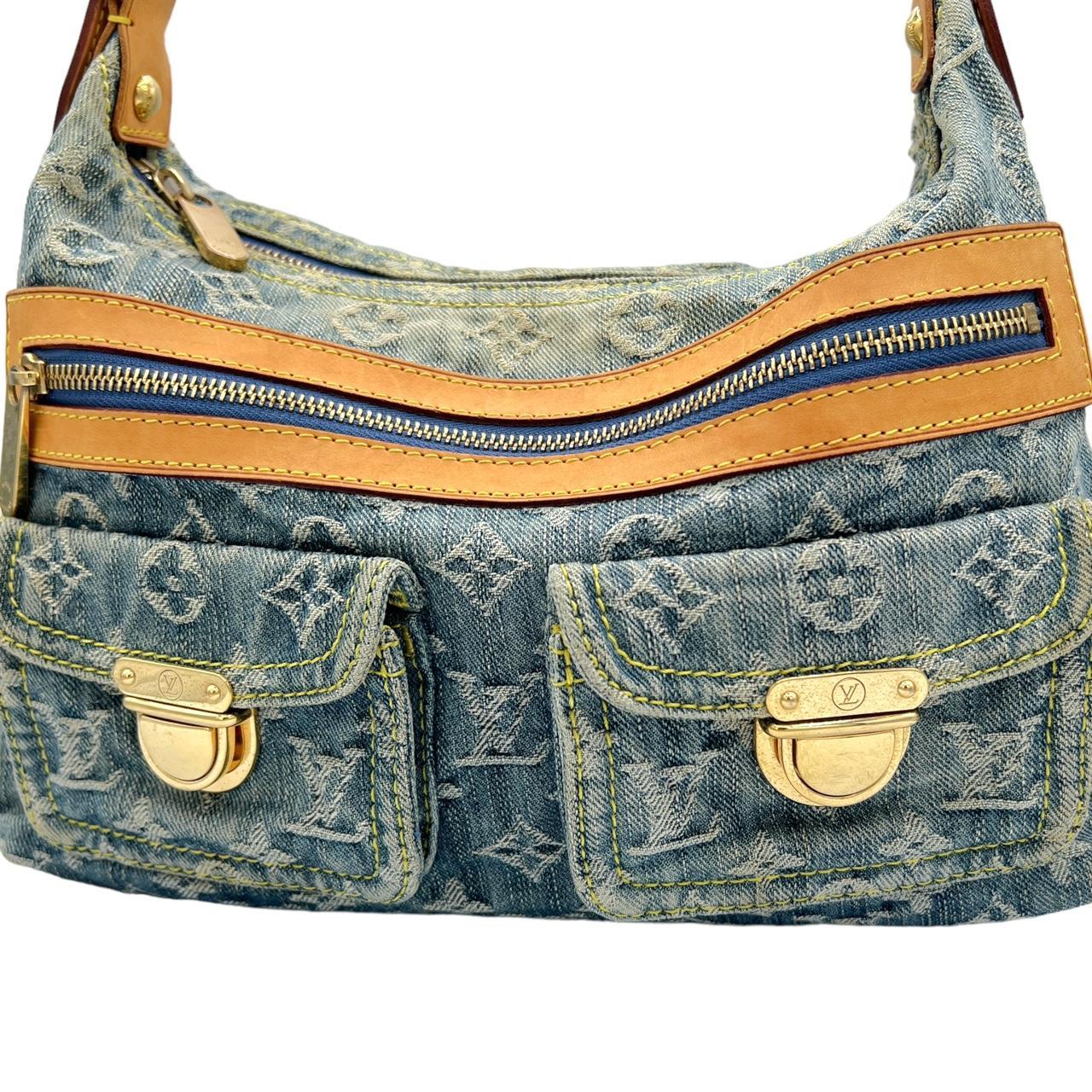 Louis Vuitton Denim Baggy PM Shoulder Bag Blue