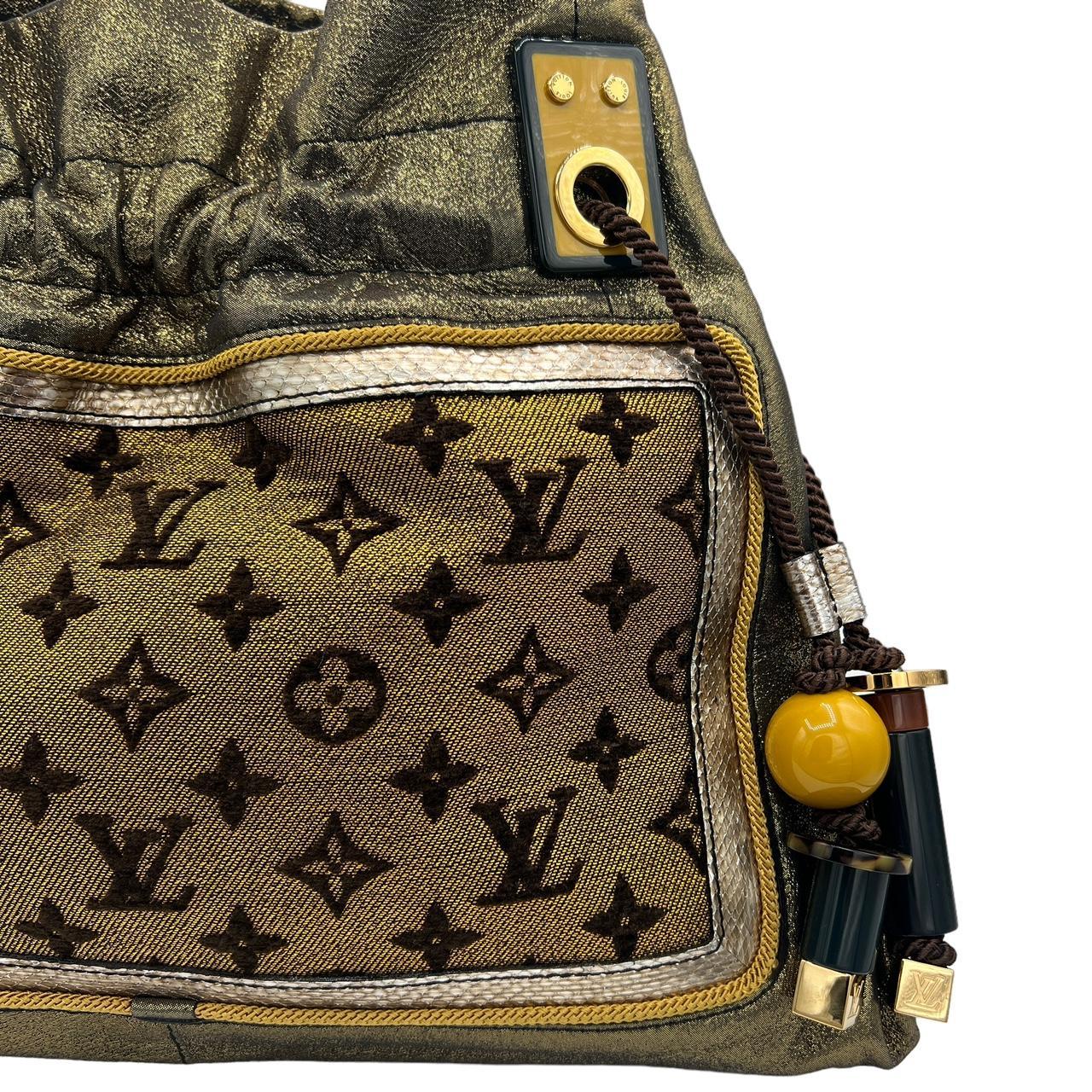 Louis Vuitton Sunbird Metallic Snakeskin and Monogram Canvas Tote Bag - Outfit Repeater