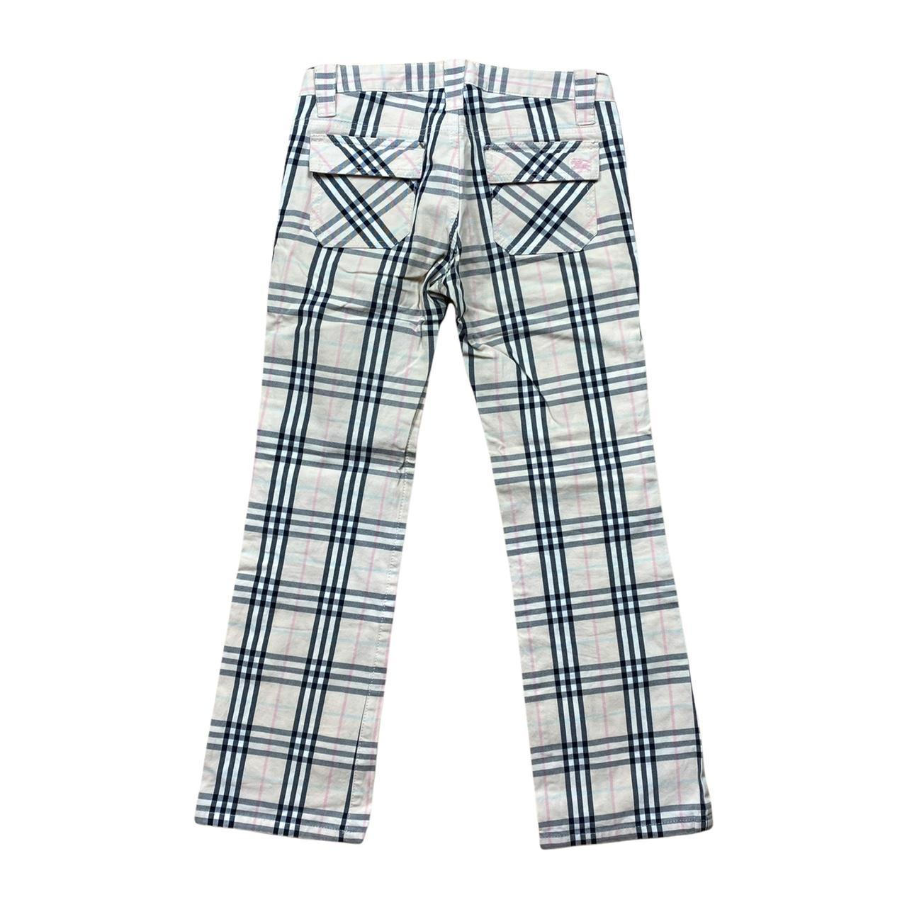 Burberry Blue Label Signature Nova Check Low Rise Plaid Printed Straight Leg Pants