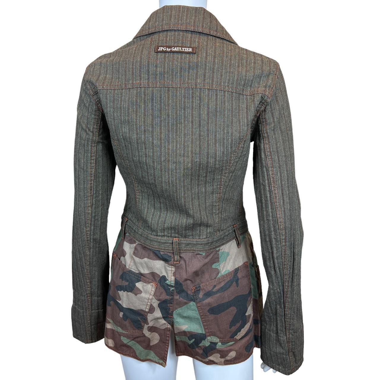 Jean Paul Gaultier Pinstripe and Camo Blazer Style Jacket