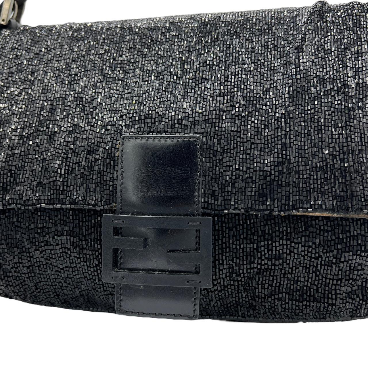 Fendi Black Beaded Mama Baguette Shoulder Bag - Outfit Repeater