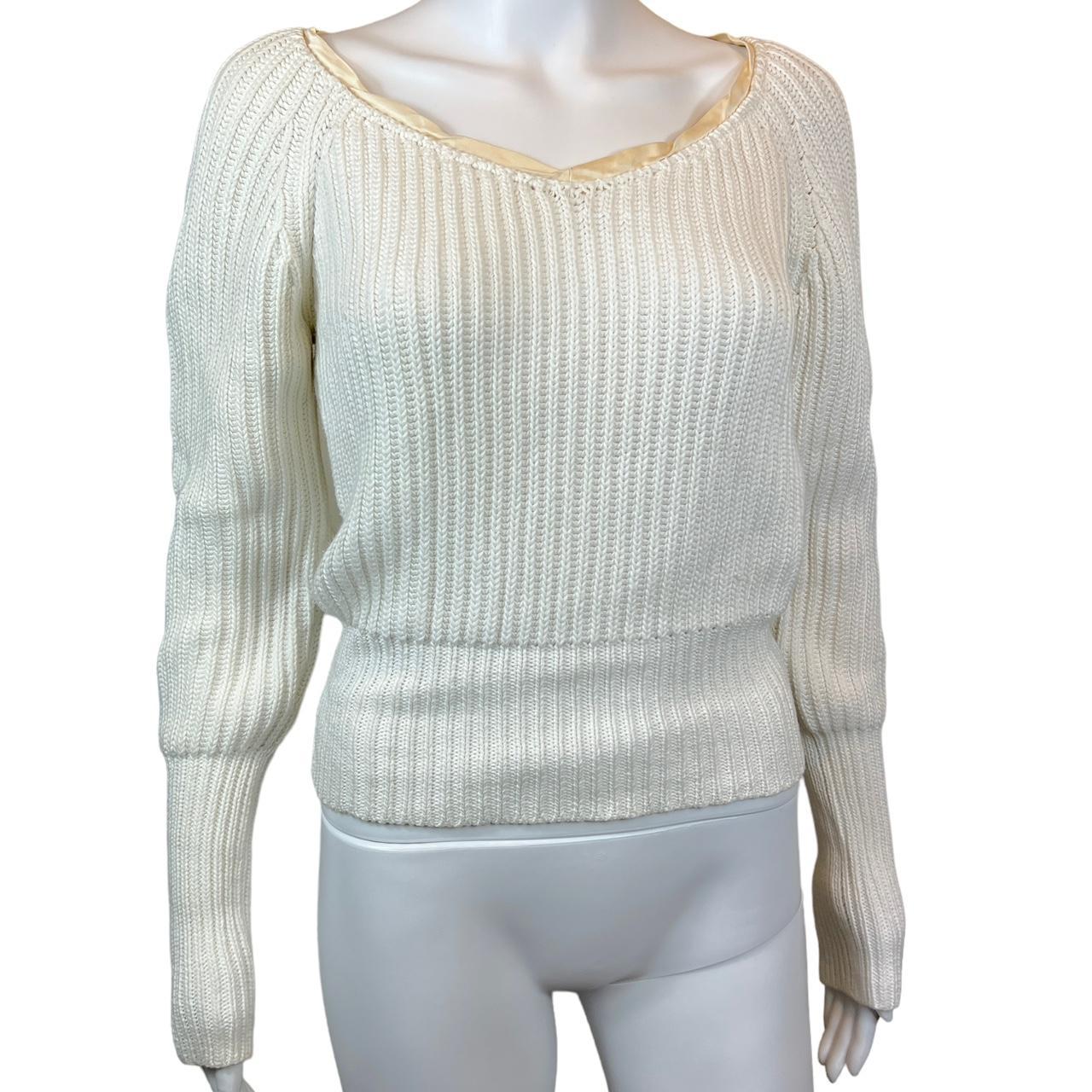 Gucci By Tom Ford Cream Cotton Knit Sweater