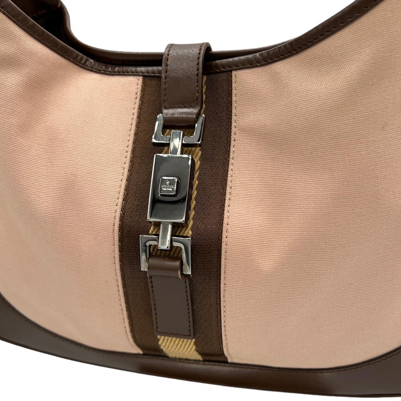 Gucci by Tom Ford Jackie Pink Brown Canvas Leather Bag
