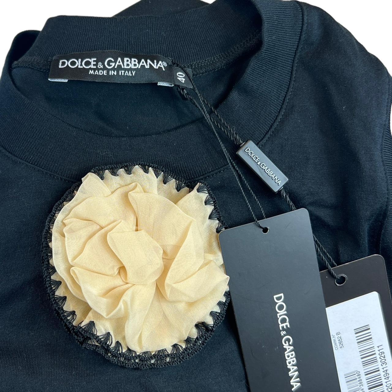 Dolce & Gabbana Black Tank with Silk Rosette - Outfit Repeater