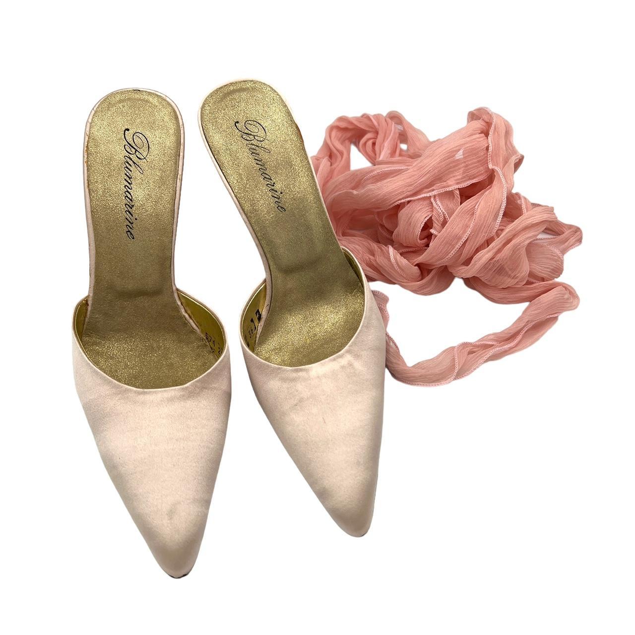 Blumarine Pink Silk Pointed Toe Heels - Outfit Repeater