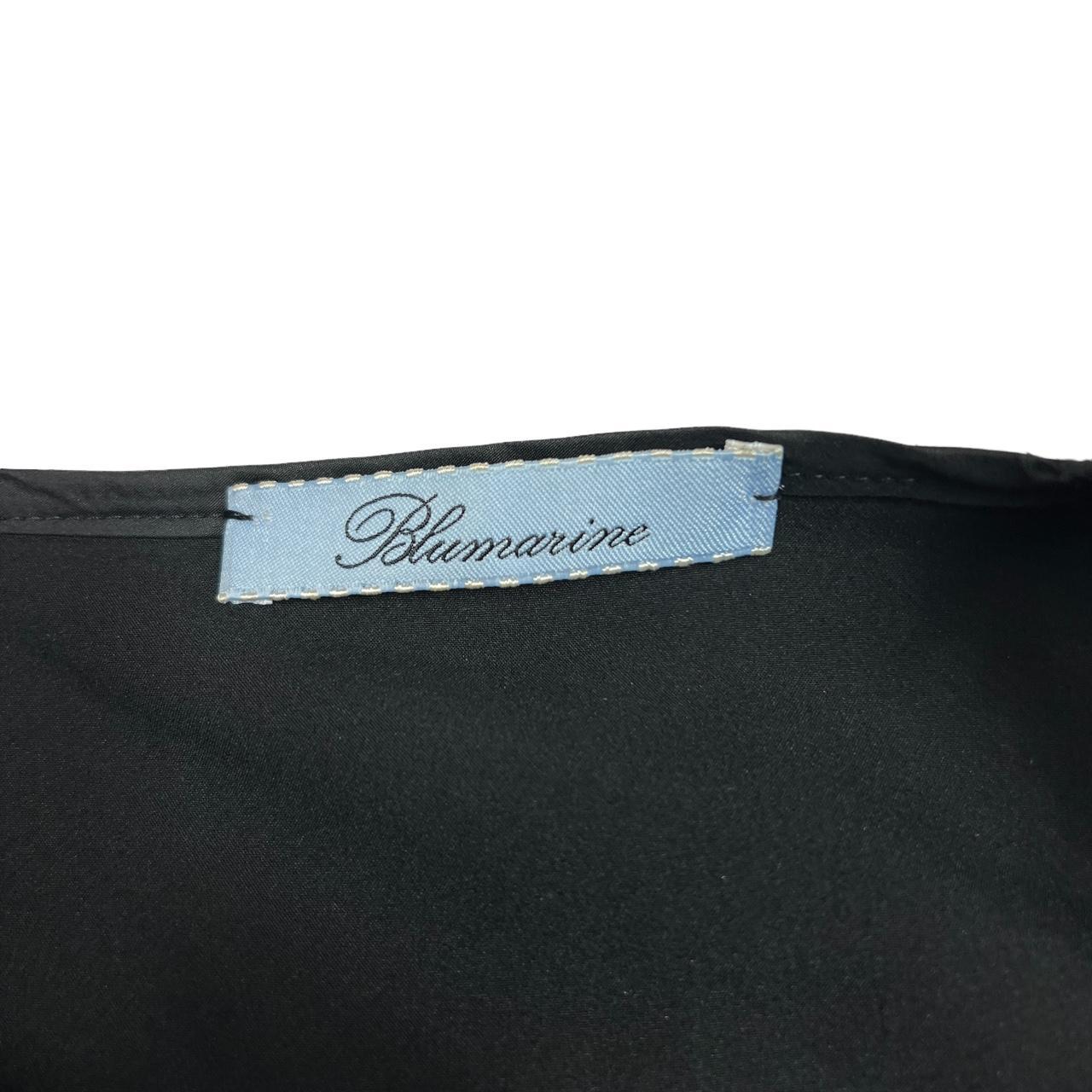 Blumarine Black Silk Tiered Cami Dress with Ruffle Appliqués