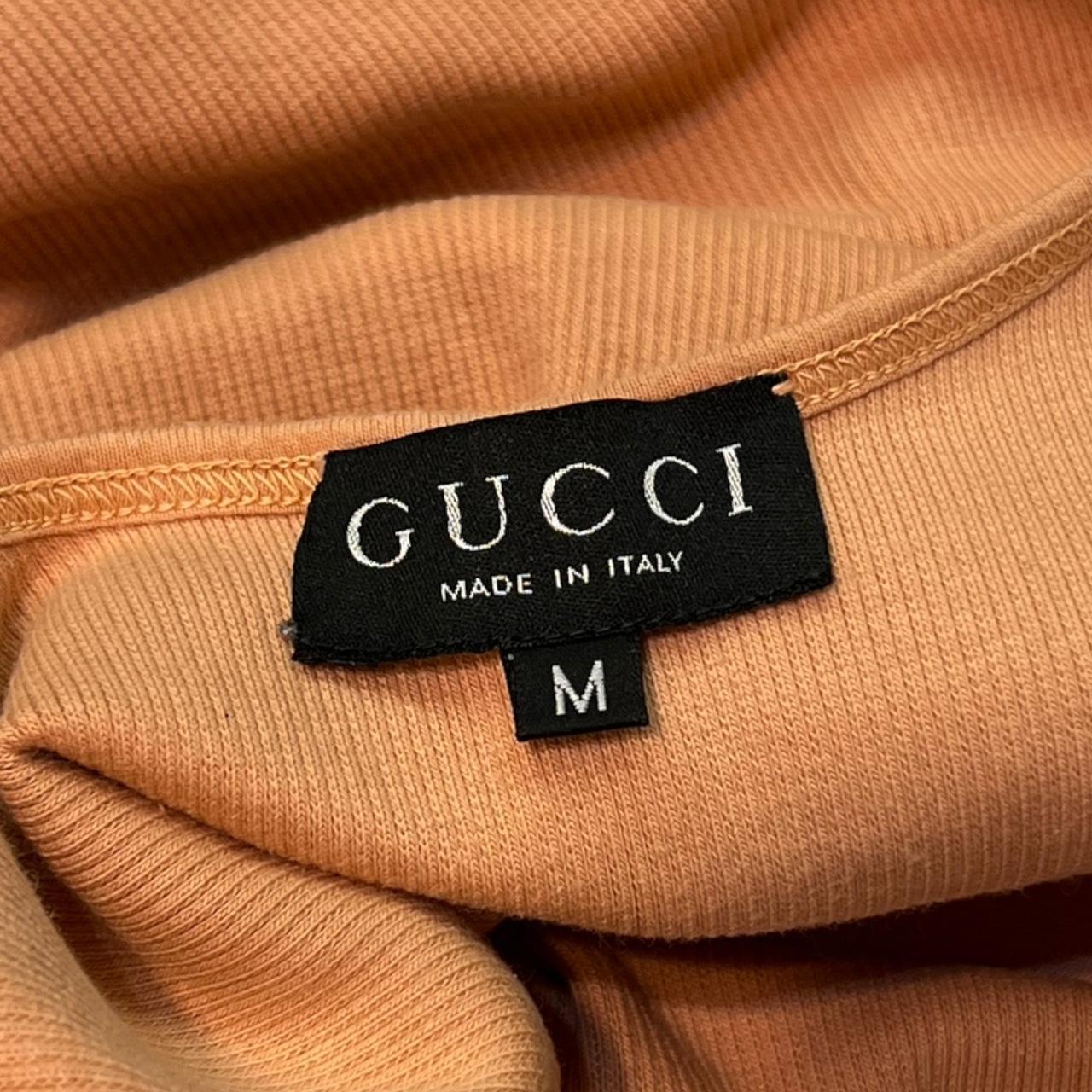 Gucci By Tom Ford S/S 1997 Peach Ribbed Tank Top with Logo Patch