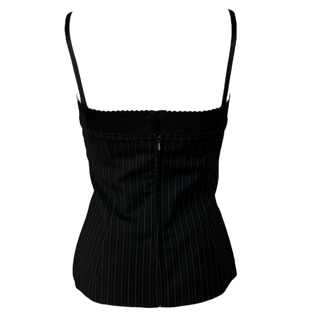 D&G Black Pinstripe Bustier Tank - Outfit Repeater