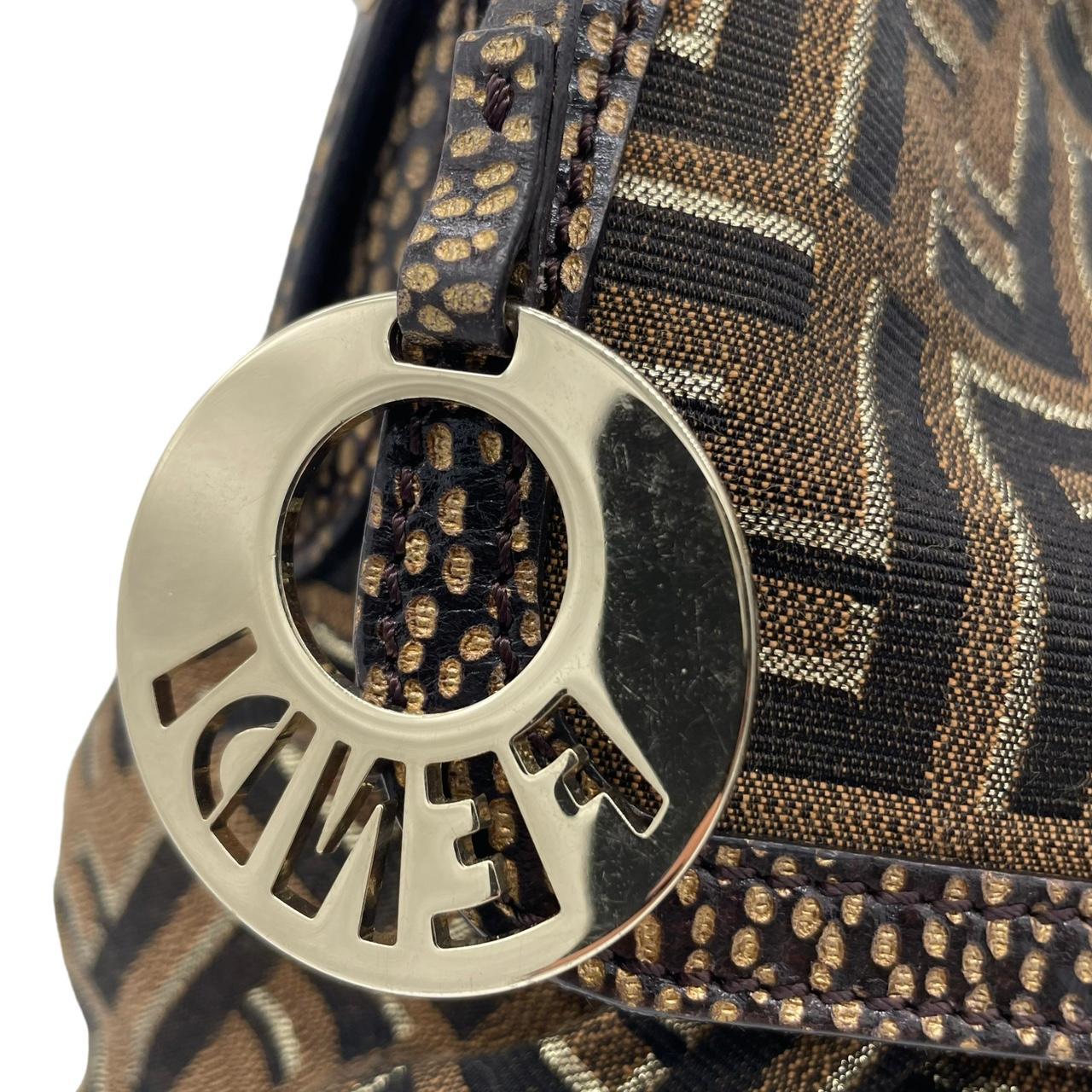 Fendi Zucca Chef Shoulder Bag Brown Monogram Fabric