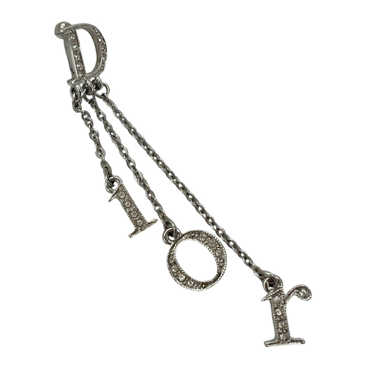 Christian Dior Crystal Logo Dangle Earrings - Outfit Repeater