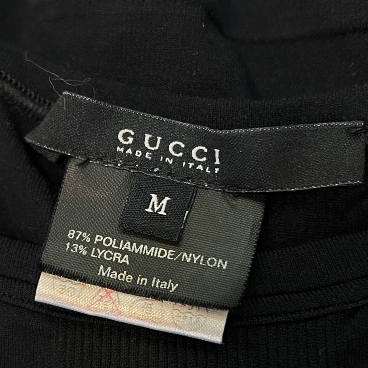 Gucci Black Spandex Logo Thermal Longsleeve Top