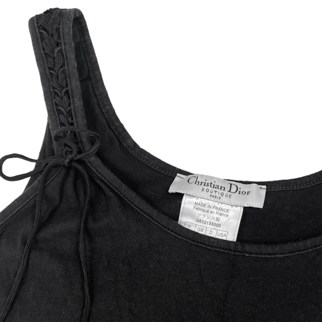 Christian Dior by John Galliano F/W 2002 Black Lace Up Tank Top