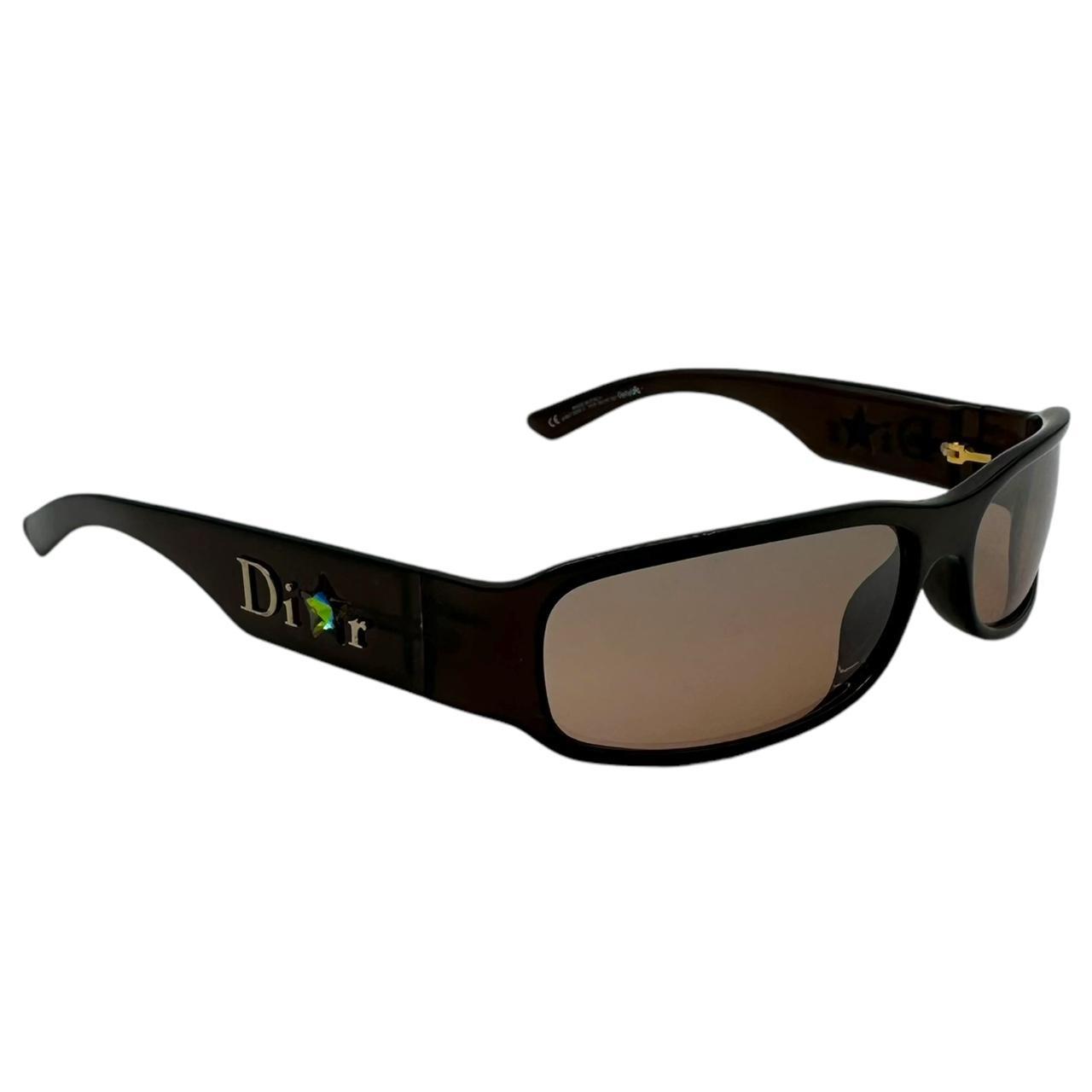 Christian Dior 'Dior Shiny 2' Brown Rectangle Sunglasses