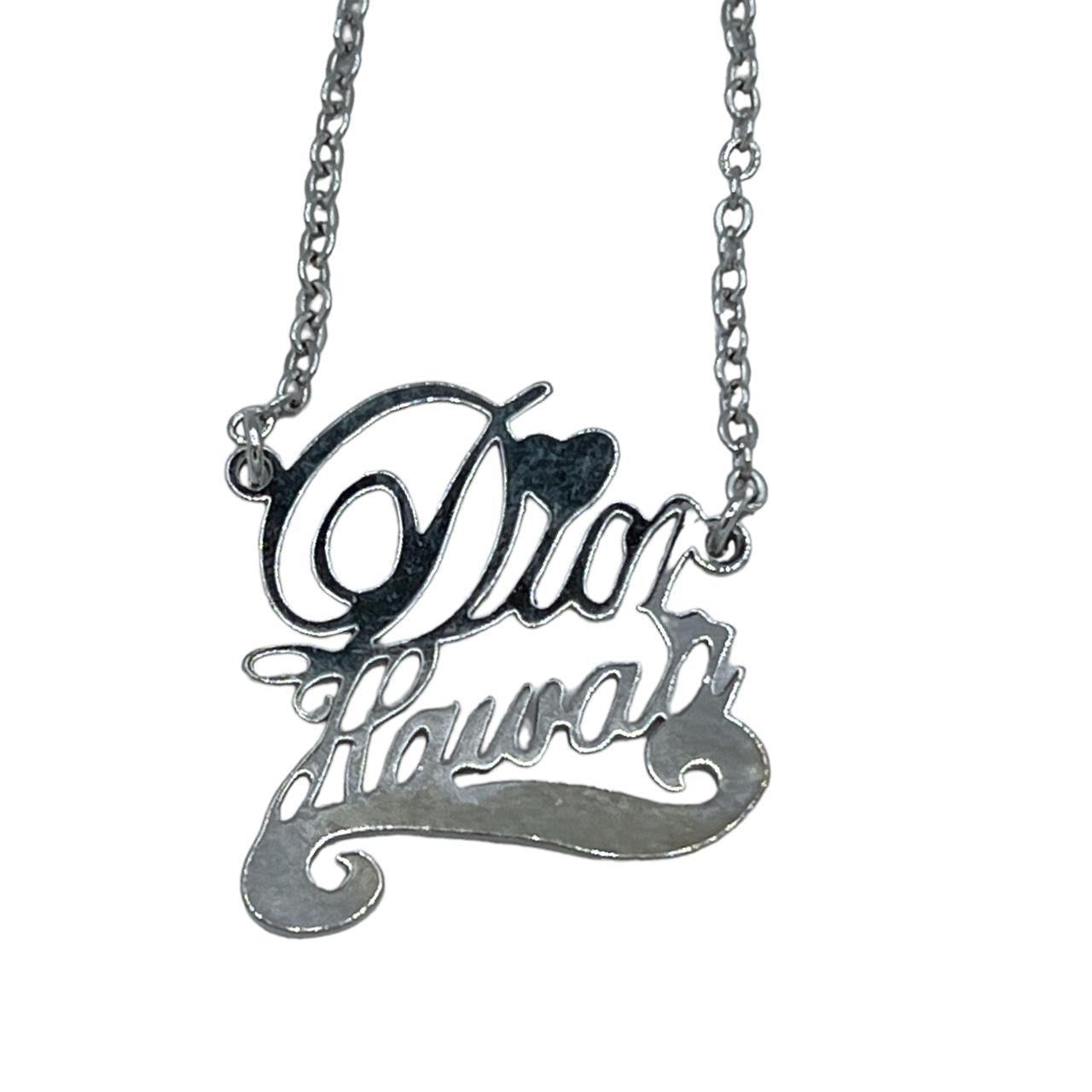 Christian Dior by John Galliano 'Dior Hawaii' Silver Cursive Script Necklace