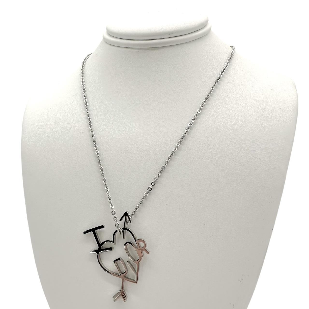 Christian Dior Silver I Heart Dior Necklace - Outfit Repeater
