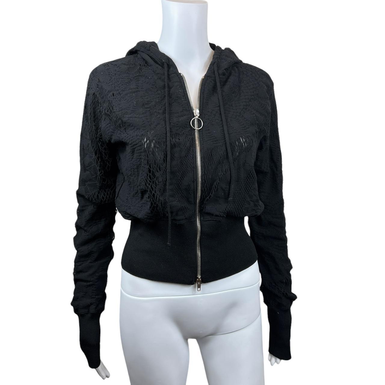 Jean Paul Gaultier Soelil Black Fishnet Mesh Knit Hoodie - Outfit Repeater