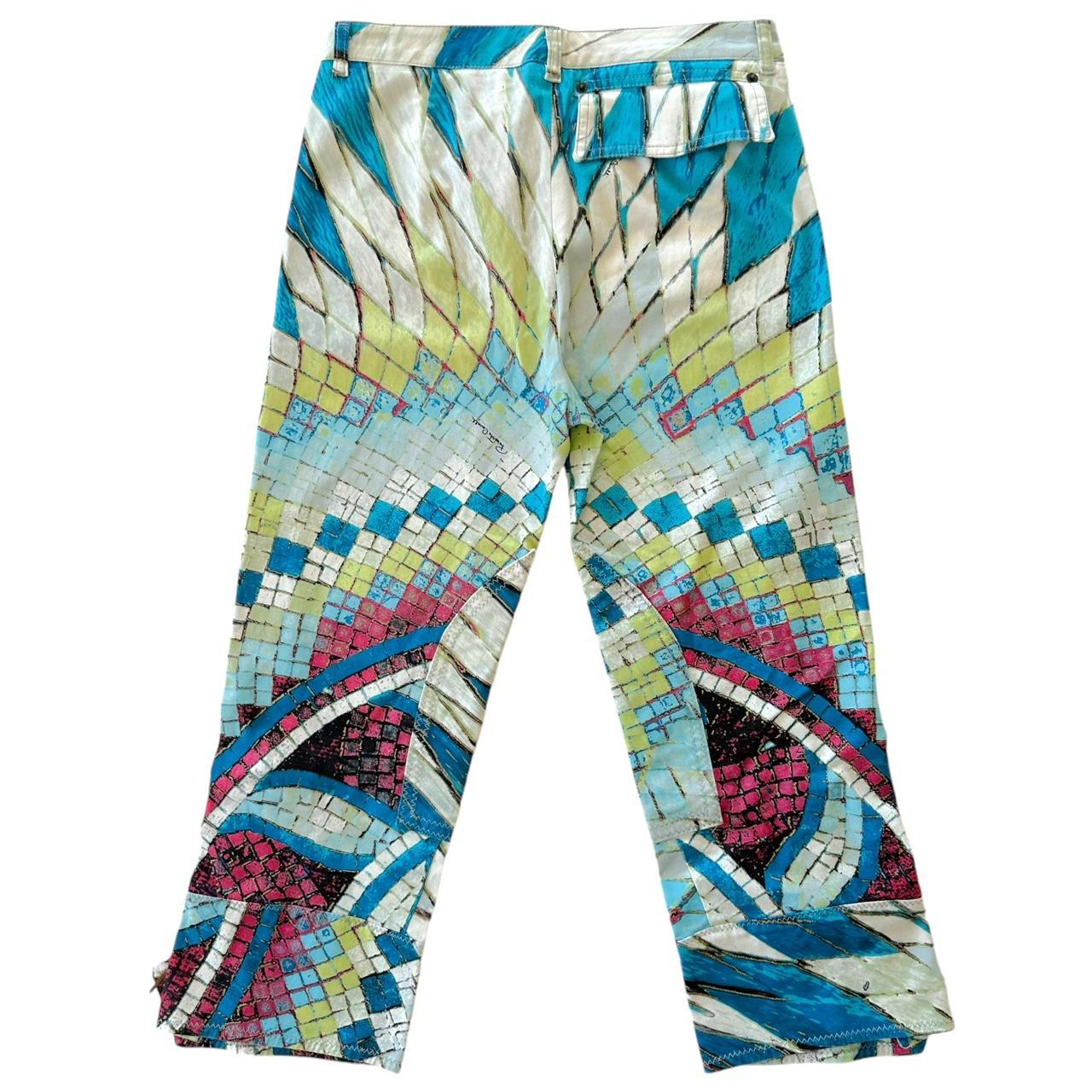 Roberto Cavalli Printed Capri Pants w/ Leather Ties