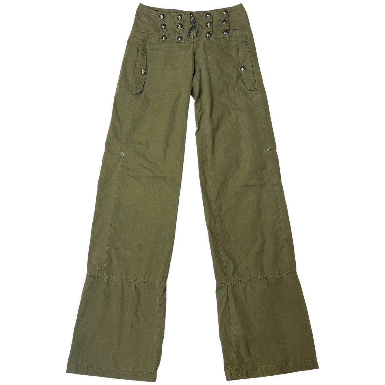 Versus Versace Khaki Green Studded Convertible Cargo Pants / Capris