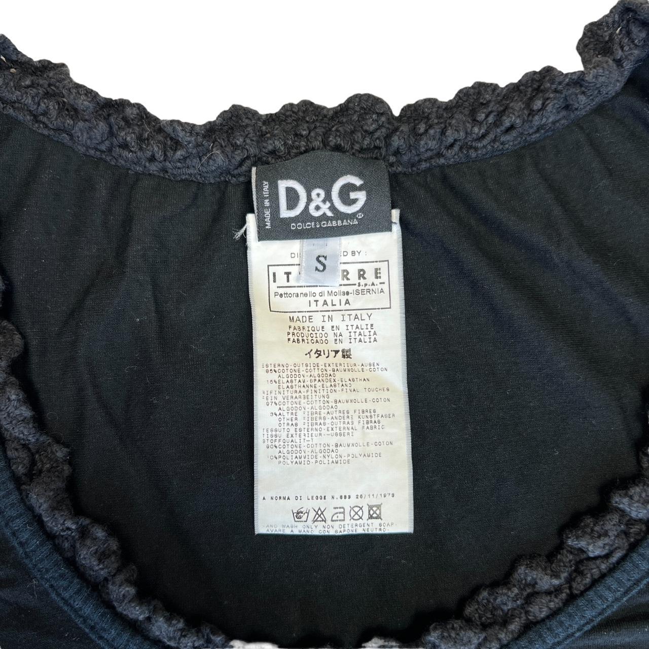 Dolce & Gabbana Black Logo T-Shirt with Crochet Sleeves - Outfit Repeater