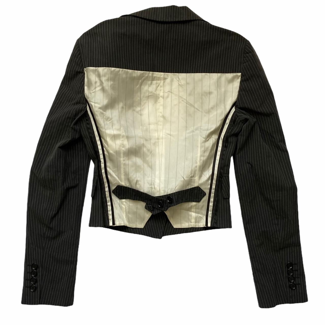 Dolce & Gabbana D&G Cropped Pinstripe Blazer Suit Jacket - Outfit Repeater