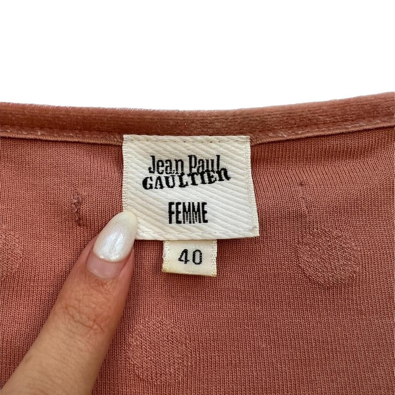 Jean Paul Gaultier Femme Light Pink Velvet Polka Dot Long Sleeve Tie-Font Top - Outfit Repeater