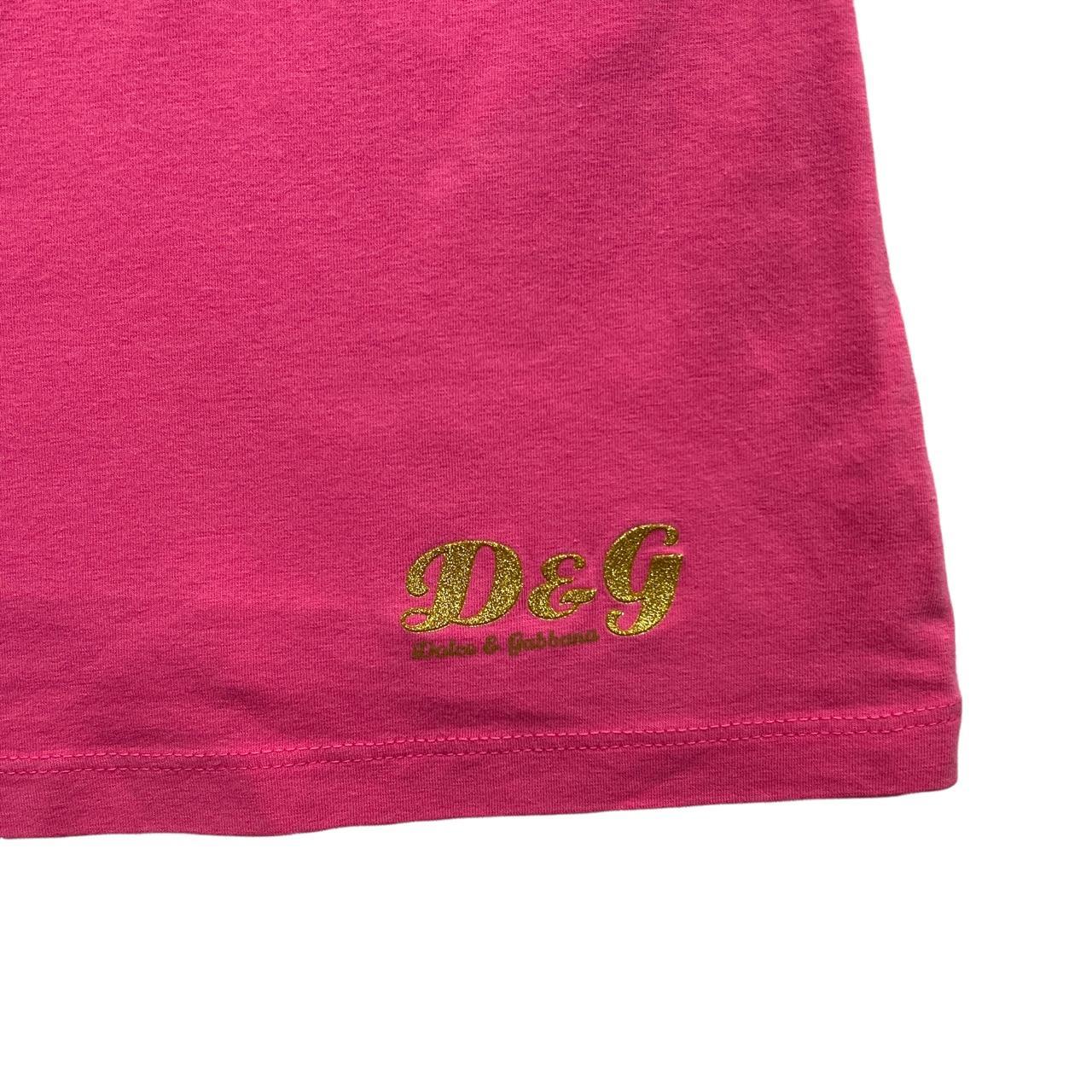 Dolce & Gabbana D&G Hot Pink Tank Top with Gold Buttons and Glitter Logo - Outfit Repeater