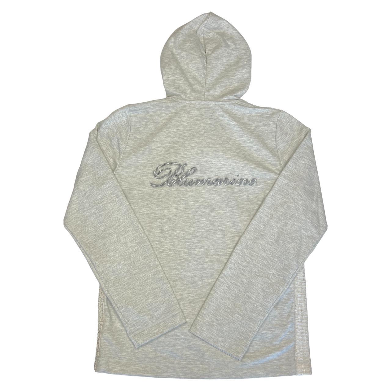 Blumarine Underwear Gray Embroidered Logo Hoodie Sweatshirt