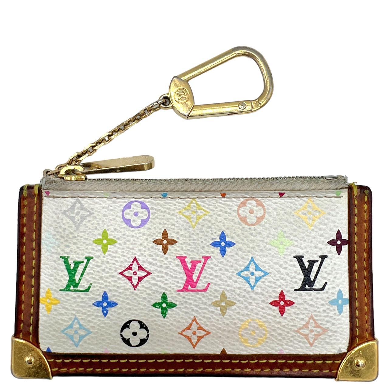 Louis Vuitton Key Pouch White Multicolor Monogram
