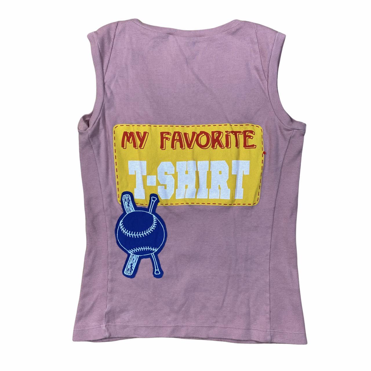 Dolce & Gabbana D&G "My Favorite T-Shirt" Pink Screen Printed Logo Graphic V-Neck Tank - Outfit Repeater