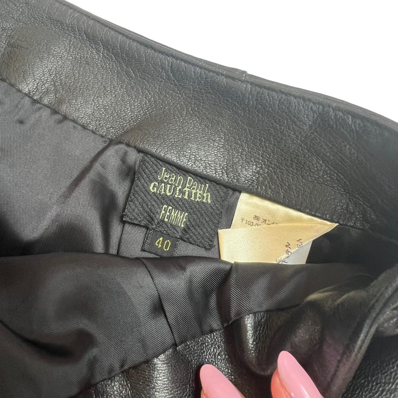 Jean-Paul Gaultier Black Leather Button Up Maxi Skirt