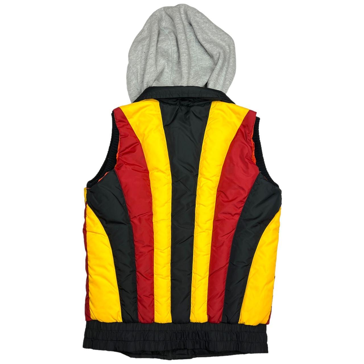 Diesel DSL Retro Striped Puffer Vest with Removable Hood